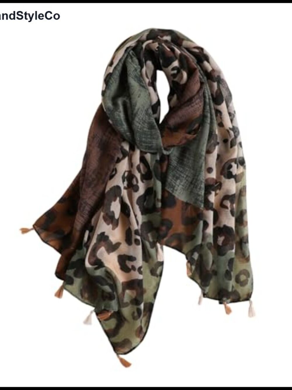 Leopard Fringe Lightweight Shawl Wrap Scarf